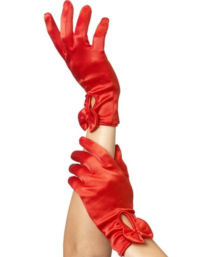 Rode Handschoenen Met Strik