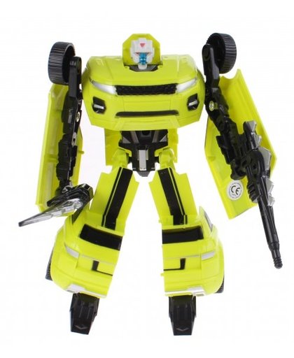 Toi Toys Roboforces transformation robot geel 18 cm