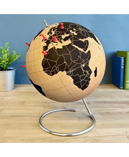 Wereldbol van kurk groot 25 cm - Cork Globe Large