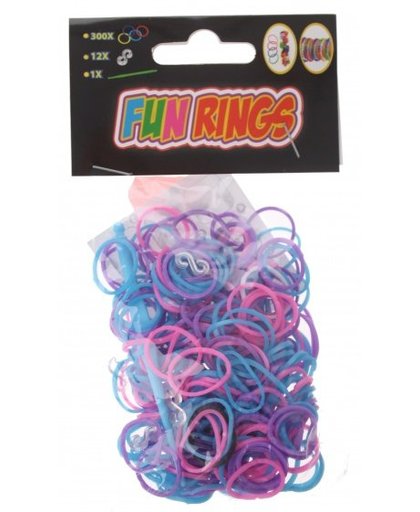 Amigo Fun Rings armband vlechten paars/blauw 313 delig