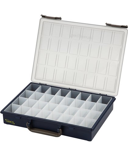 Opslag box, afm 33,8x26,1 cm, h: 5,7 cm, 32 losse vakken, 1stuk, gatgrootte 3,9x5,5x4,7 cm