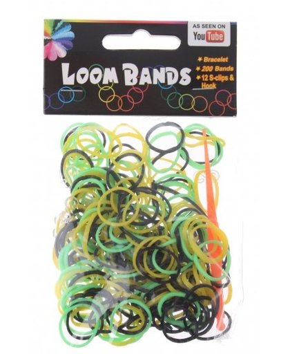 Eddy Toys Loom Bands armband maken geel/groen/zwart 213 delig