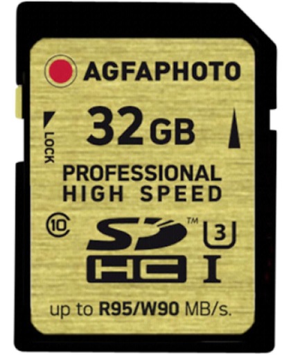 AgfaPhoto SDHC kaart UHS I  32GB Professional High Speed U3 95/90