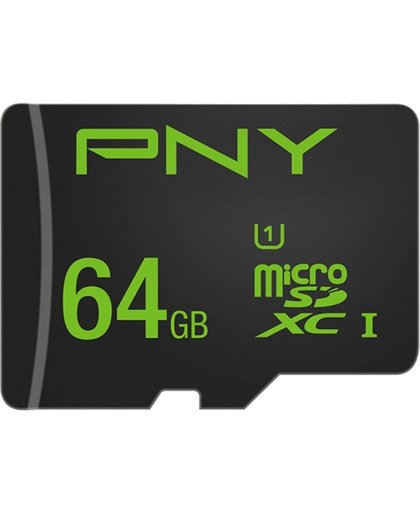 PNY High Performance 64GB MicroSDXC UHS-I Klasse 10 flashgeheugen