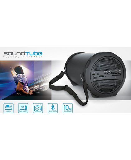 Sound Tube, design bluetooth portable audio speaker, met Aux, SD kaartlezer en FM radio met vermogen van 9Watt
