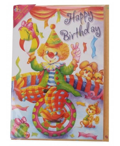 Amigo verjaardagskaart met geluid circus 20 cm