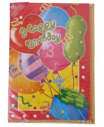 Amigo verjaardagskaart met geluid ballon 20 cm