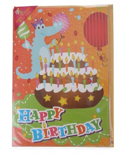 Amigo verjaardagskaart met geluid krokodil 20 cm