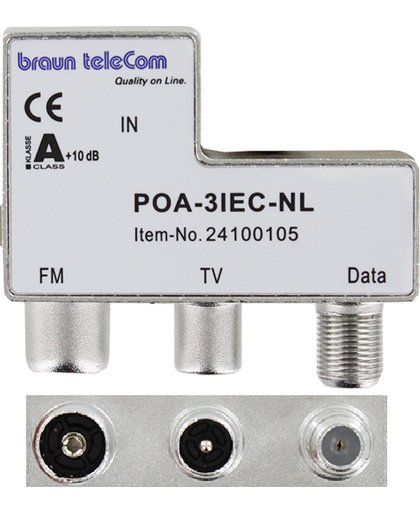 Ziggo goedgekeurde Radio-TV-Modem verdeler (POA 3 IEC-NL)