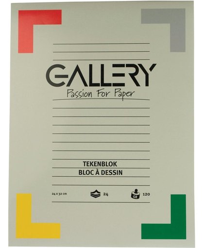 22x Gallery tekenblok, houtvrij papier, 120 g/m  , 24x32cm, blok van 24 vel