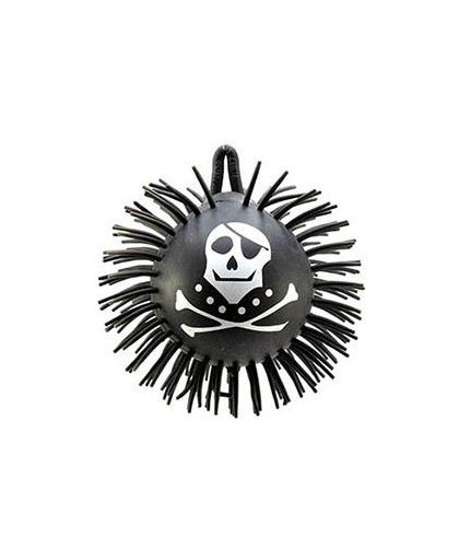 Toi Toys Puffer Skull bal met lichteffect zwart/wit 18 cm