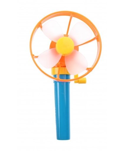 Toi Toys handventilator 14 cm oranje/blauw