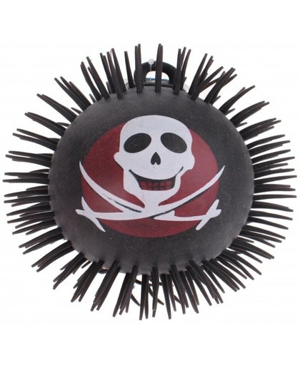 Toi Toys Puffer Skull bal met lichteffect zwart/rood 18 cm