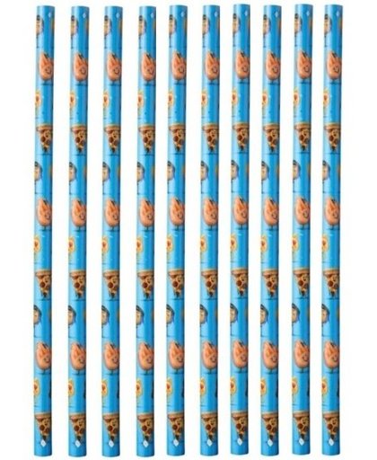 Emoji potloden blauw 10 stuks