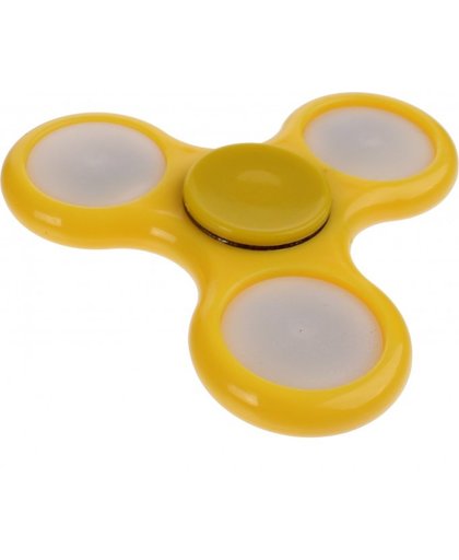 Toi Toys fidget spinner met lichteffecten geel 7 cm