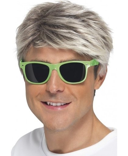 Groene neon feestbril voor volwassenen
