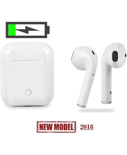 Draadloze In-Ear oortjes Geschikt voor Apple iPhone 5 6 7 8 X oordopjes - Wit Verbeterd Model Earbuds