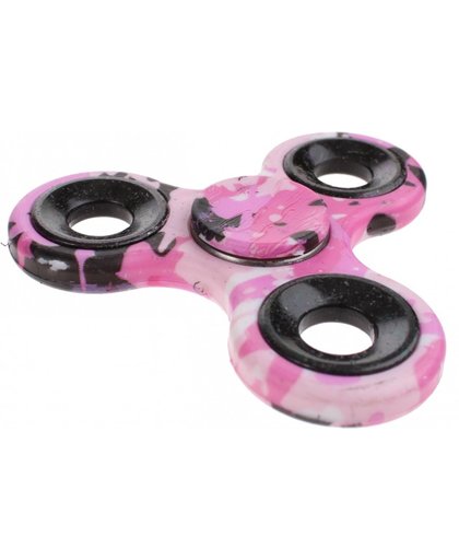 Toi Toys fidget spinner camoprint roze 8 cm