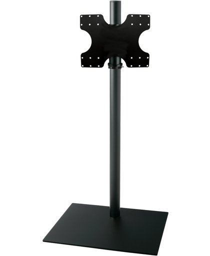 Cavus zwarte vloerstandaard met zwarte voet voor TV's tot 55 inch - 100 cm hoog