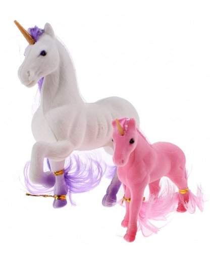 Toi Toys speelset Unicorn met veulen 3 delig wit/roze