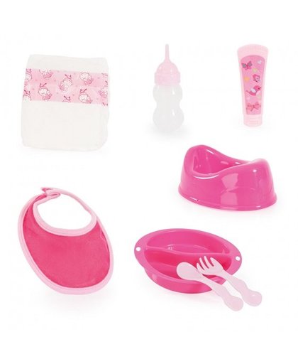 Bayer accessoiresset babypop roze/wit 8 delig