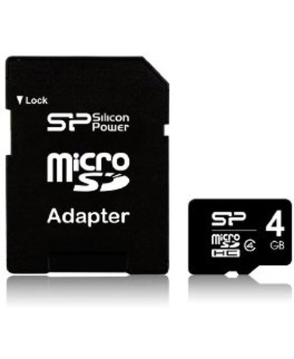 Silicon Power 4GB microSDHC 4GB MicroSDHC Klasse 4 flashgeheugen