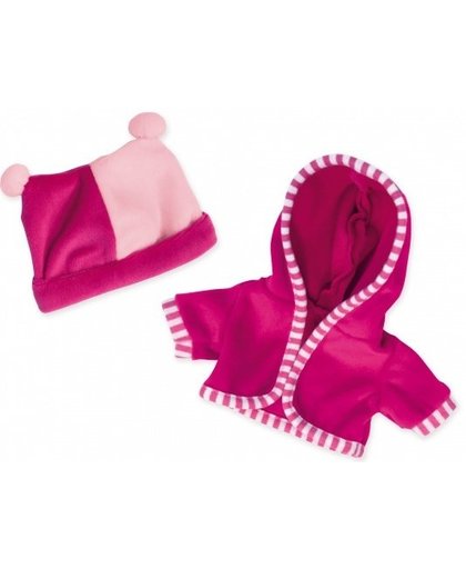Bayer vest met muts babypop 30 cm roze