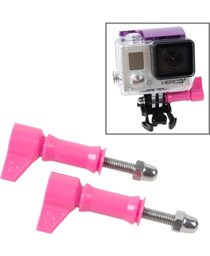 TMC-HR213 L-vormige Snel sluit schroeven voor GoPro Hero 4 / 3+ / 3 / 2, pakket van 2 (roze)