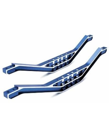 Chassis braces, lower machined 6061-T6 aluminum (blue) (2)/
