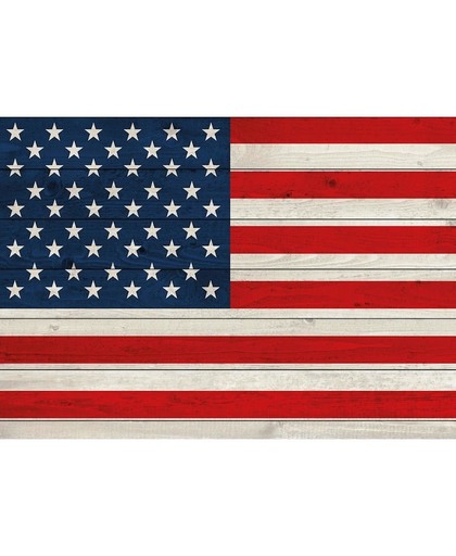 Vintage Amerikaanse vlag poster 84 x 59 cm - USA poster