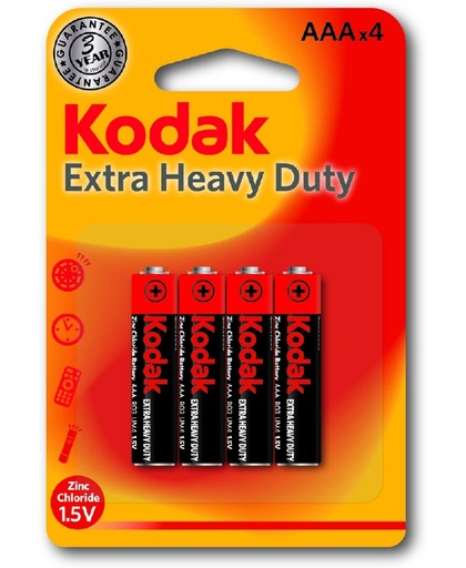 Batterij AAA Batterijen Kodak Extra Heavy Duty Goede kwaliteit Batterijen - Gratis Verzending - Mini Penlite - 4 Stuks
