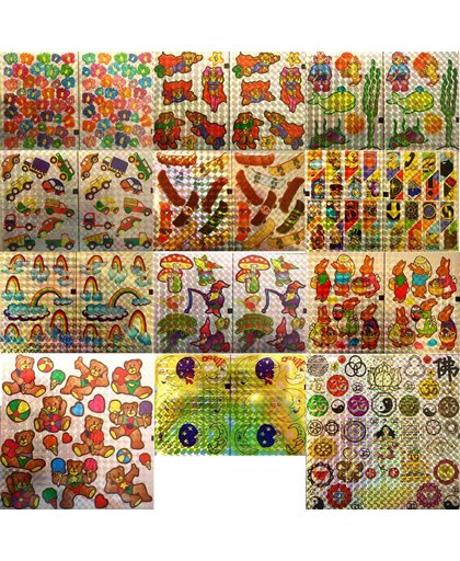Holografische Knip Stickervellen - 60 Stickervellen en 12 Verschillende - Geschikt voor op kado's, kaarten en bijvoorbeeld fotoalbums