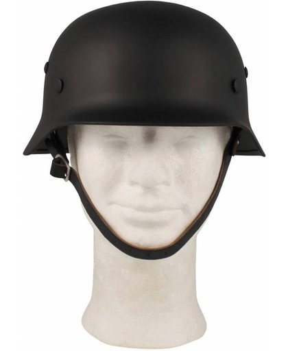 MFH Duitse helm WW II zwart met lederen binnenkant