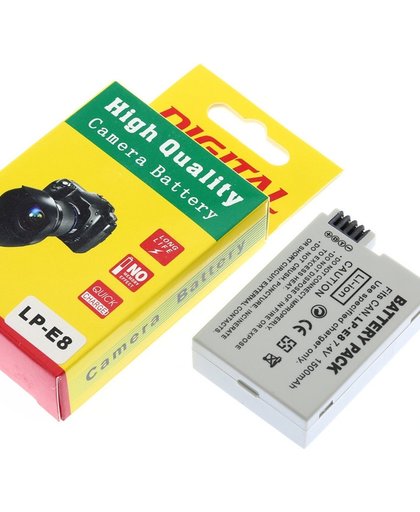 Camera Batterij Accu LP-E8 1500mAh Canon 600D 650D 700D