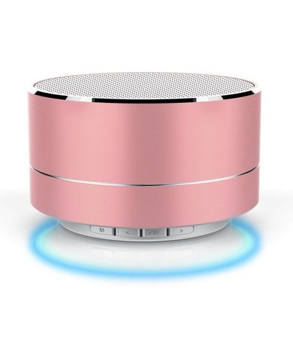 ​Portable Wireless Bluetooth Indoor/Outdoor Speaker Mini – Met FM Radio, Handsfree Bellen, Bass, Microfoon en SD/TF Kaartlezer voor iPhone, iPad, PC, Android en Meer (Rose Gold)
