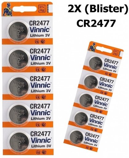 2 Blisters (10 stuks) - Vinnic Lithium CR2477 P120