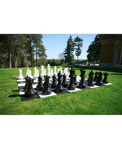Tuin Schaken Groot - Kunststof - tot 64 cm hoog, schaken voor buiten, XXL giga groot schaakspel