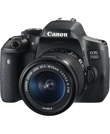 Canon EOS 750D + EF-S 18-55mm SLR camerakit 24.2MP CMOS 6000 x 4000Pixels Zwart
