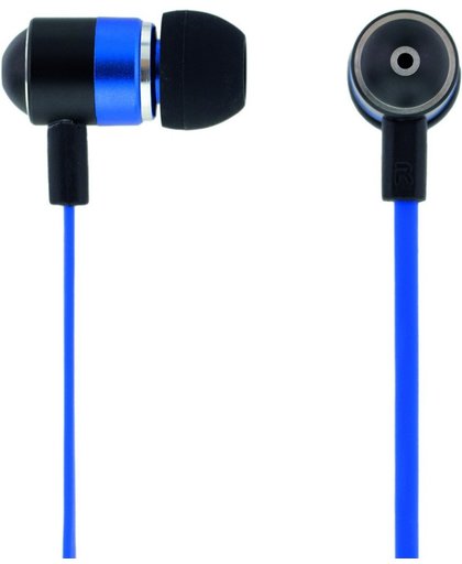 STREETZ HL-274 in-ear Oordoppen met microfoon, antwoordknop, sleutel vrij, 1,2 m kabel, blauw