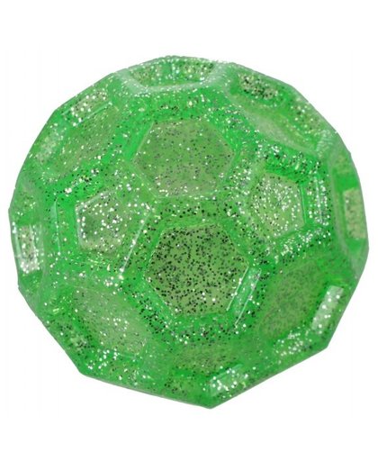 Johntoy stuiterbal glitter met licht groen 70 mm