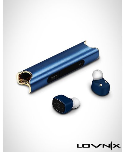Lovnix S2 - Waterdichte draadloze oordopjes met ingebouwde powerbank| Bluetooth | Exclusieve model | Alternatief Airpods | Geschikt voor alle bluetooth toestellen | Blauw