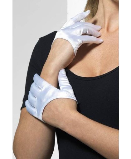 Korte Witte gladde handschoentjes - Bedekken halve hand - Onesize