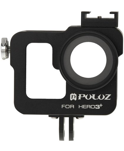 PULUZ Behuizing CNC Aluminium Kooi beschermings ontmoet 37mm UV-Filter Lens & Lens Cap voor GoPro HERO 3+ / 3 (zwart)