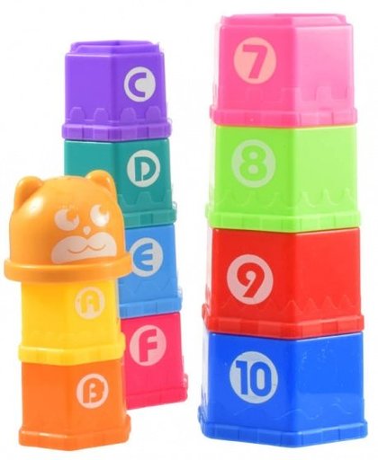 Toi Toys myFirst stapelbekers met cijfers en letters 11 stuks