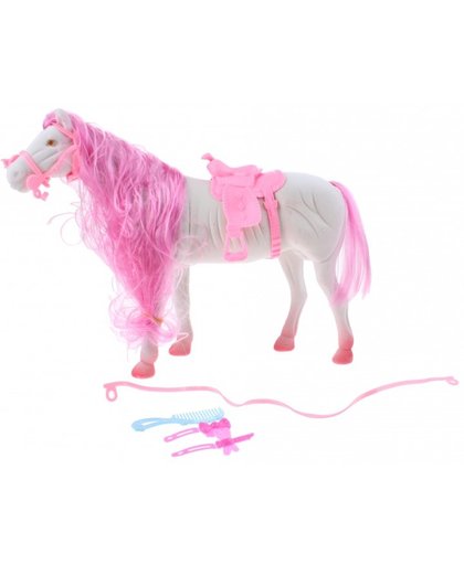 Toi Toys paard blauw 28 cm 5 delig roze