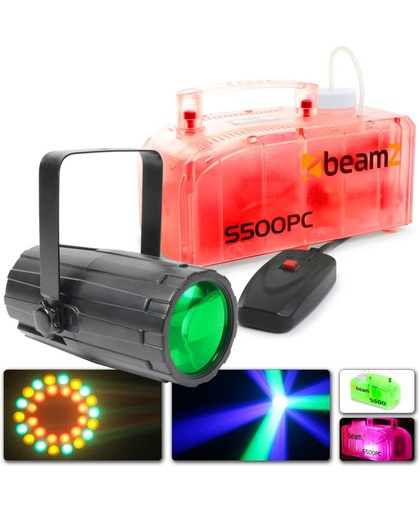 BeamZ lichtset met Moonflower en S500PC rookmachine