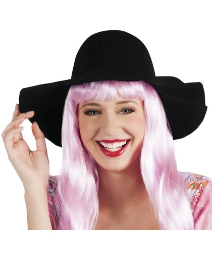 Zwart zomerse hoed voor vrouwen  - Verkleedhoofddeksel - One size