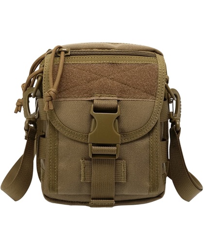 INDEPMAN DL-B020 Fashion Army Style Oxvoord kleding Tactical Package Crossbody Bag Shoulder Sling Bag Hand Bag Messenger Bag, Size: 17 x 15 x 8 cm(Khaki)