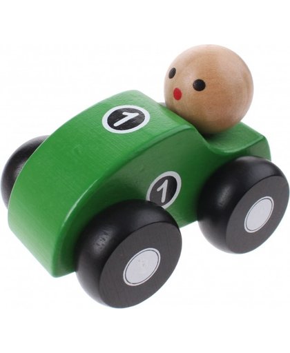 Jouéco houten raceauto groen 10 cm