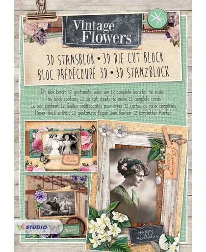 Vintage Flowers - 3D Stansblok